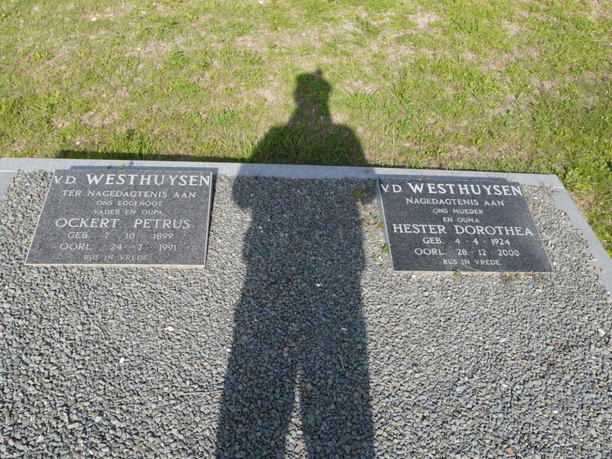 WESTHUIZEN Ockert Petrus, van der 1899-1991 &amp; Hester Dorothea 1924-2000