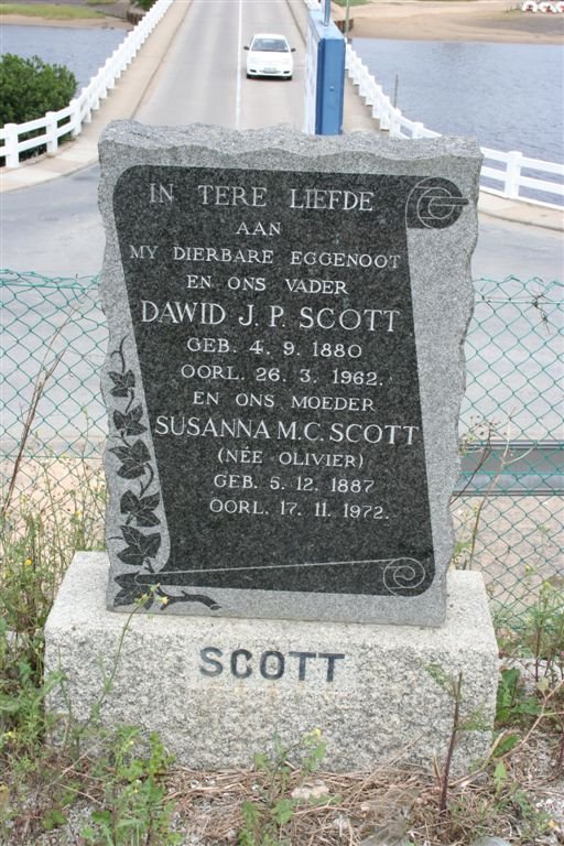 SCOTT Dawid J.P. 1880-1962 &amp; Susanna M.C. OLIVIER 1887-1972