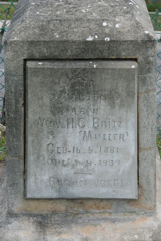 BRITZ H.C. nee MULLER 1881-1939