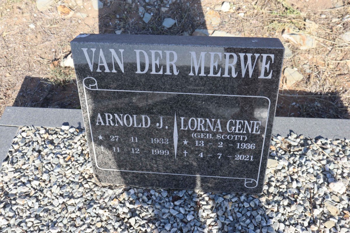MERWE Arnold J., van der 1933-1999 & Lorna Gene SCOTT 1936-2021