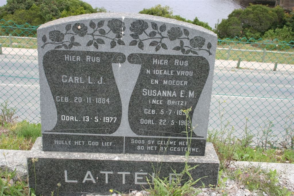 LATTELE Carl L.J. 1884-1977 &amp; Susanna E.M. BRITZ 189?-1962