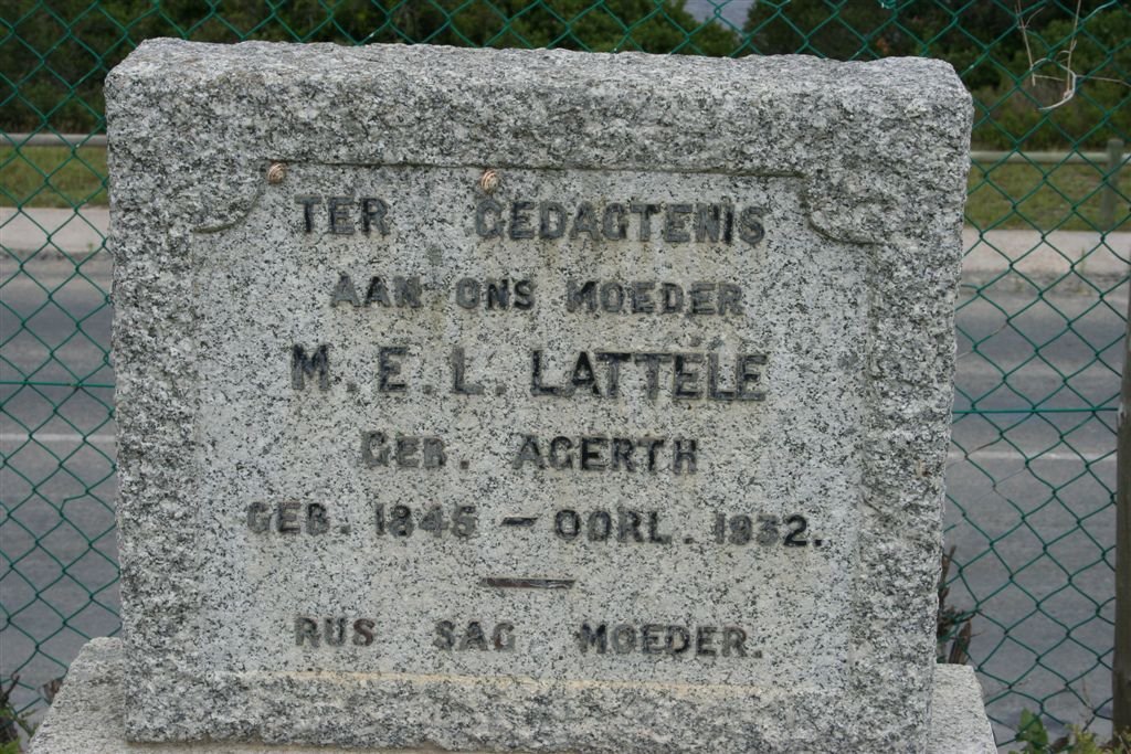 LATTELE M.E.L. nee AGERTH 1845-1932