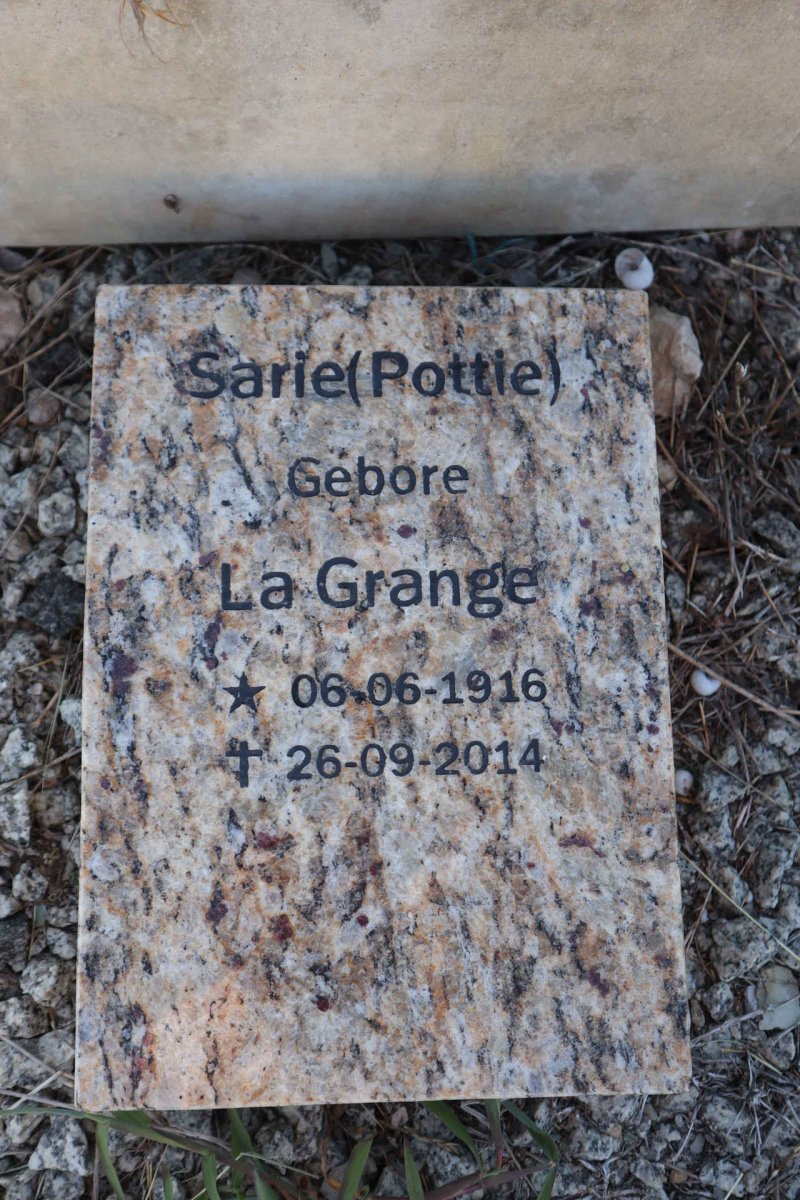 GRANGE Sarie, le 1916-2014