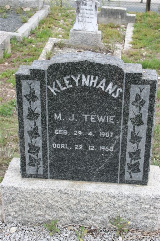 KLEYNHANS M.J. 1907-1968