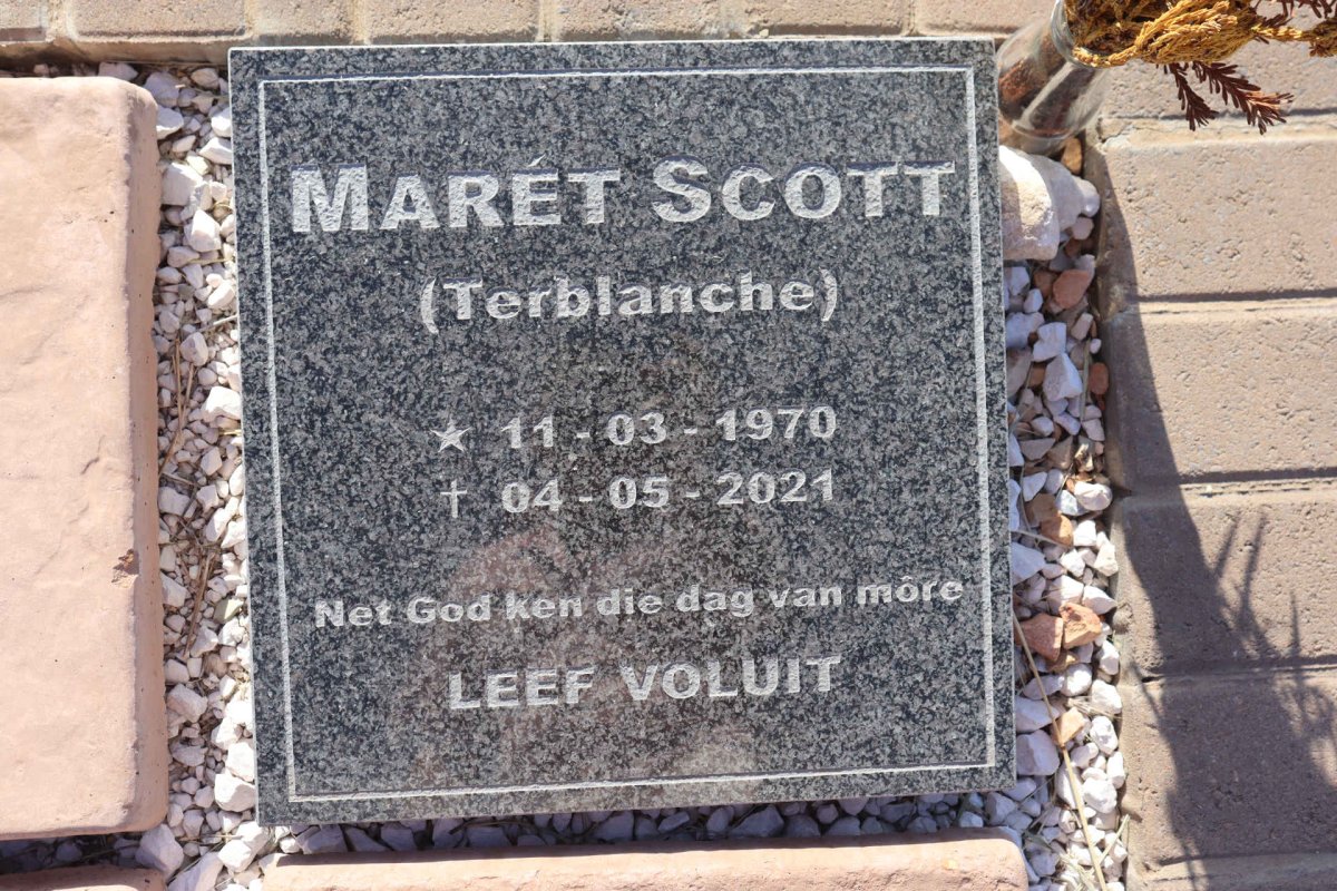 SCOTT Maret nee TERBLANCHE 1970-2021