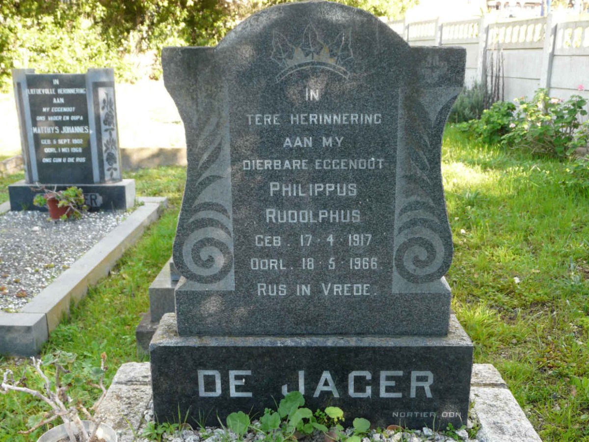 JAGER Philippus Rudolphus, de 1917-1966