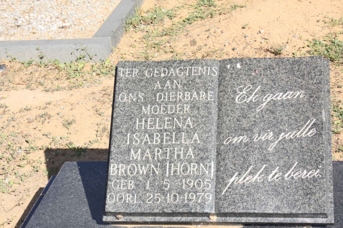 BROWN Helena Isabella Martha nee HORN 1905-1979