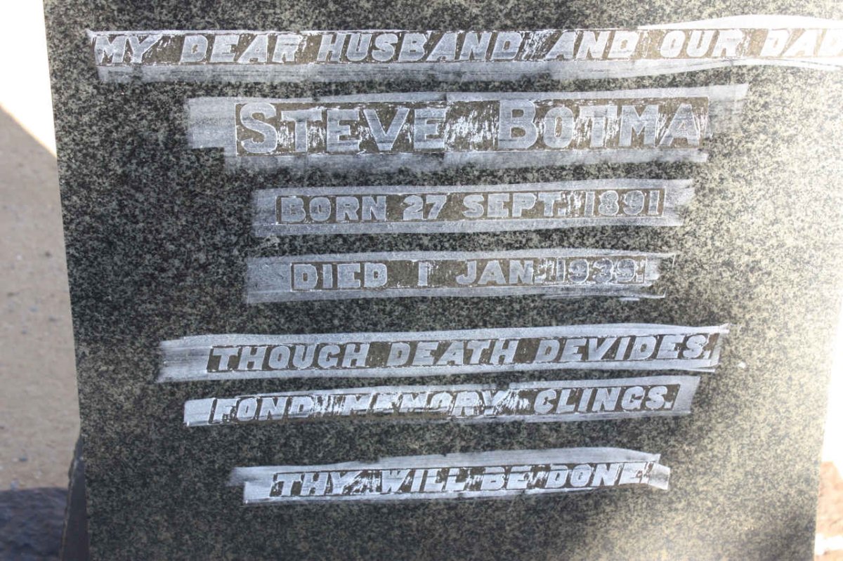 BOTMA Steve 1891-1939