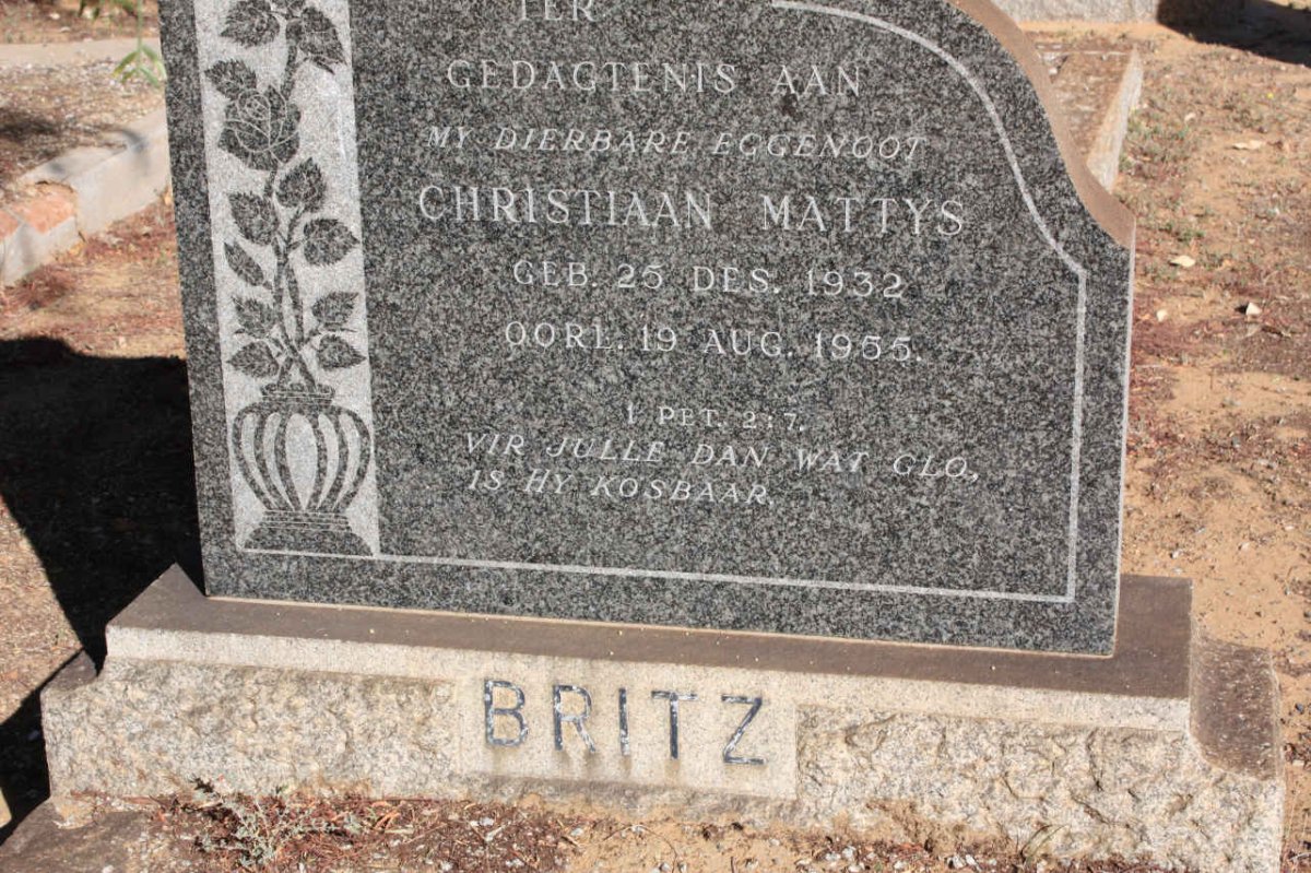 BRITZ Christiaan Mattys 1932-1955