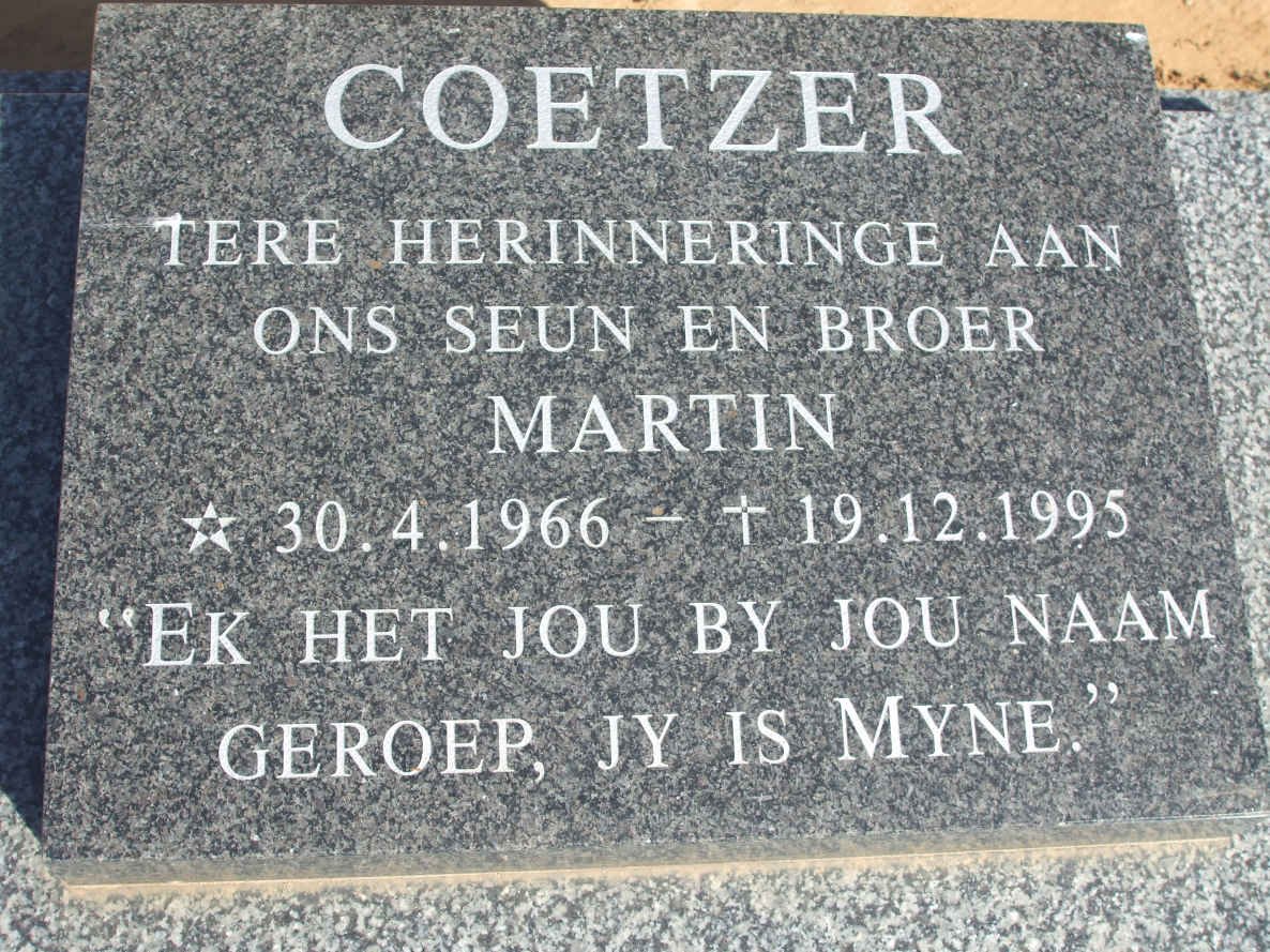 COETZER Martin 1966-1995