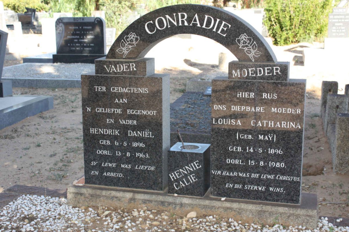 CONRADIE Hendrik Daniel 1896-1963 &amp; Louisa Catharina MAY 1896-1980