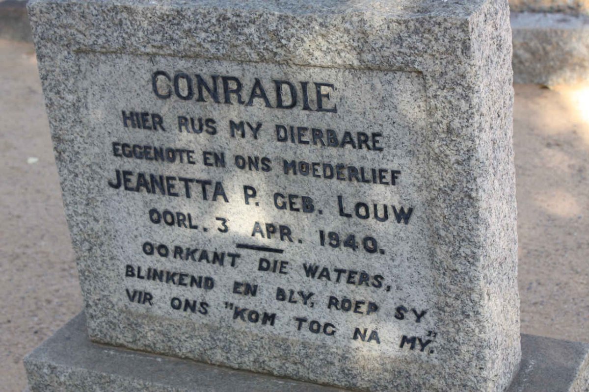 CONRADIE Jeanetta P. nee LOUW -1940