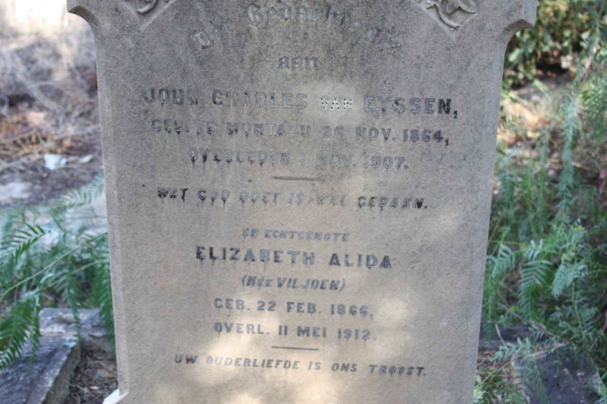 EYSSEN John Charles, van 1864-1907 &amp; Elizabeth Alida VILJOEN 1866-1912