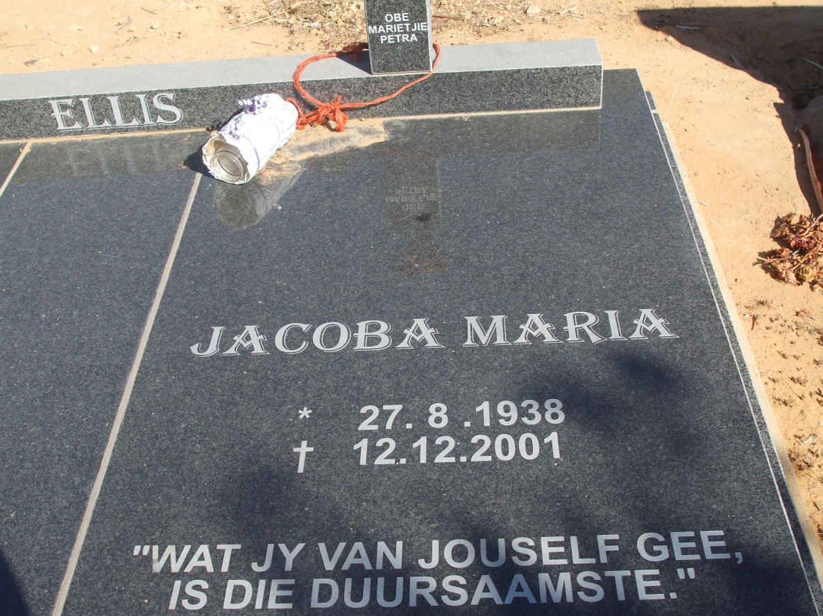 ELLIS Jacoba Maria 1938-2001