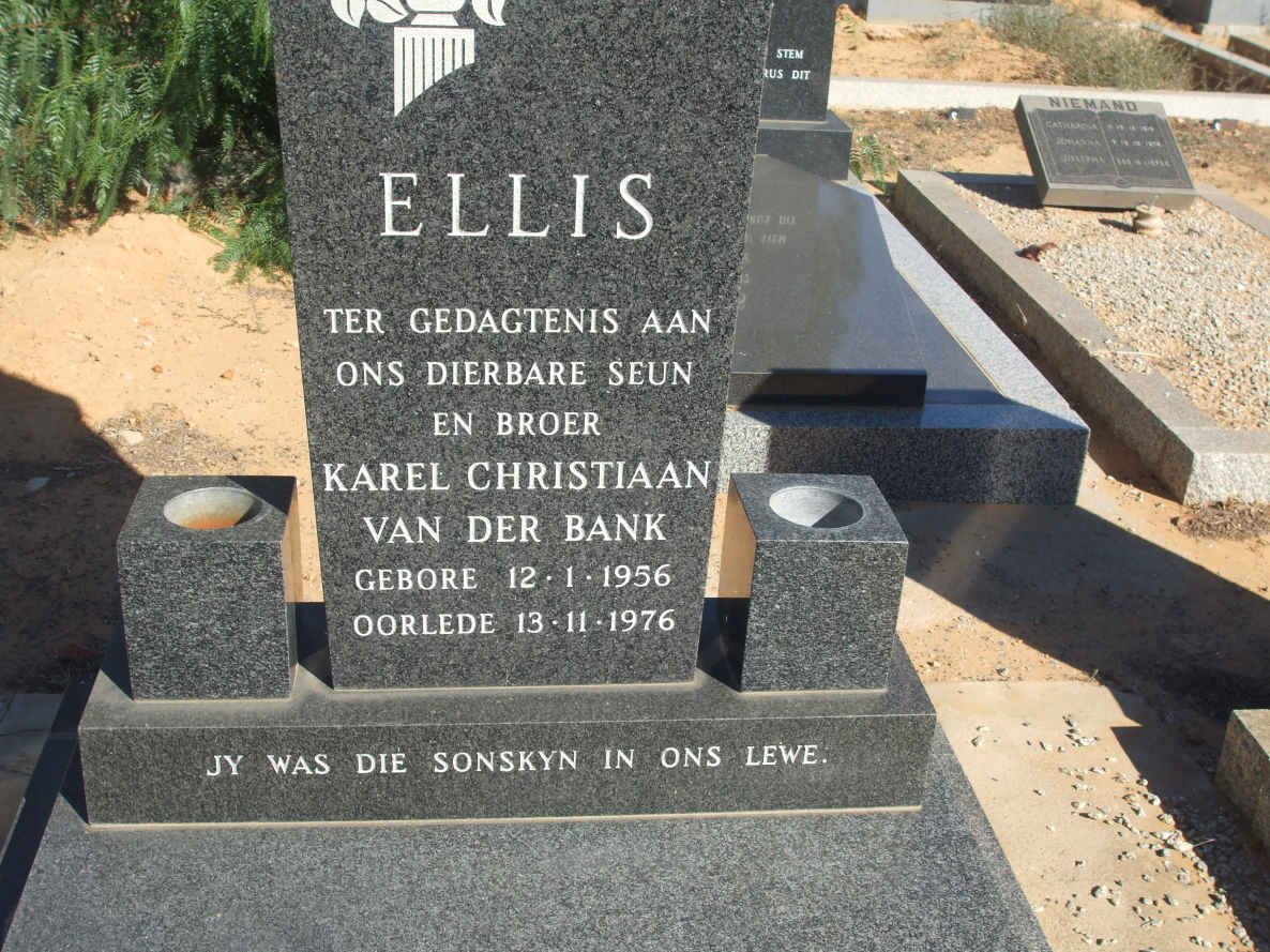 ELLIS Karel Christiaan van der Bank 1956-1976