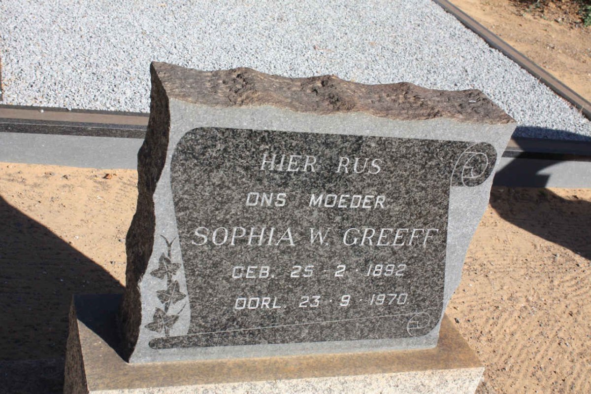 GREEFF Sophia W. 1892-1970