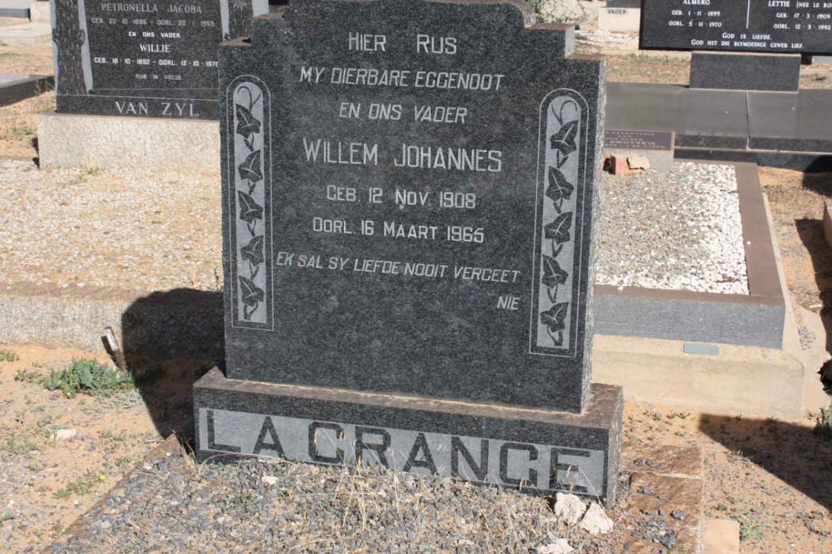 GRANGE Willem Johannes, la 1908-1965 