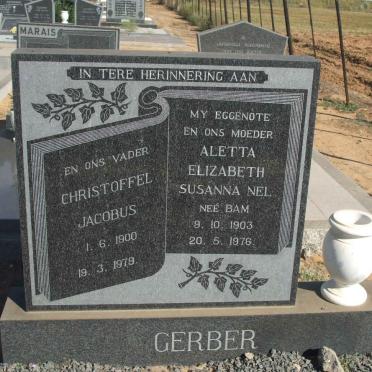 GERBER Christoffel Jacobus 1900-1979 &amp; Aletta Elizabeth Susanna Nel BAM 1903-1976