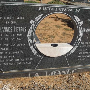 GRANGE Johannes Petrus, la 1929-1993 &amp; Martha Magdalena 1931-1997