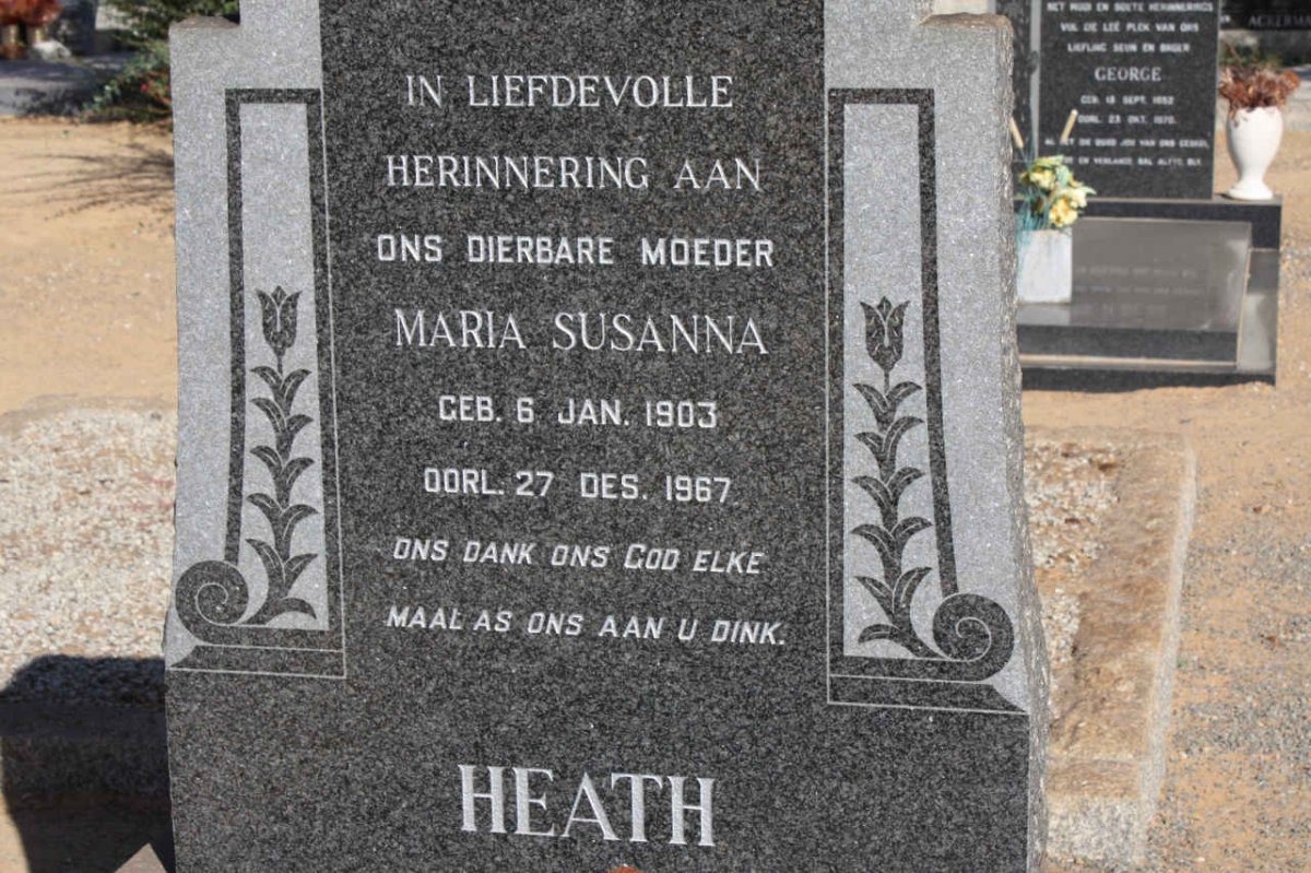 HEATH Maria Susanna 1903-1967