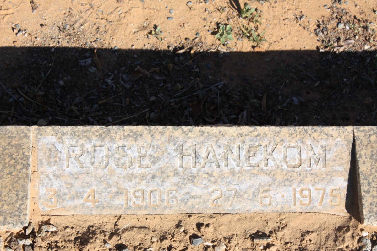 HANEKOM Rose 1906-1975