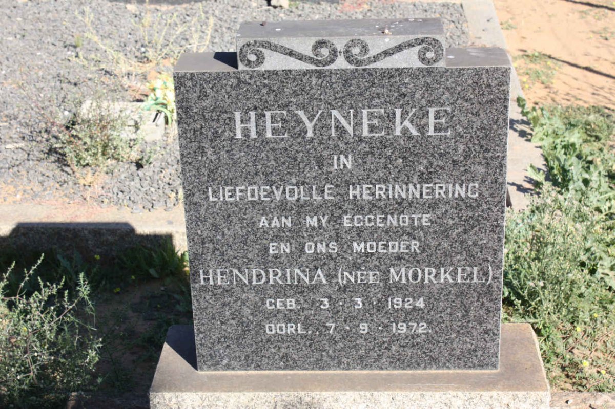 HEYNEKE Hendrina nee MORKEL 1924-1972