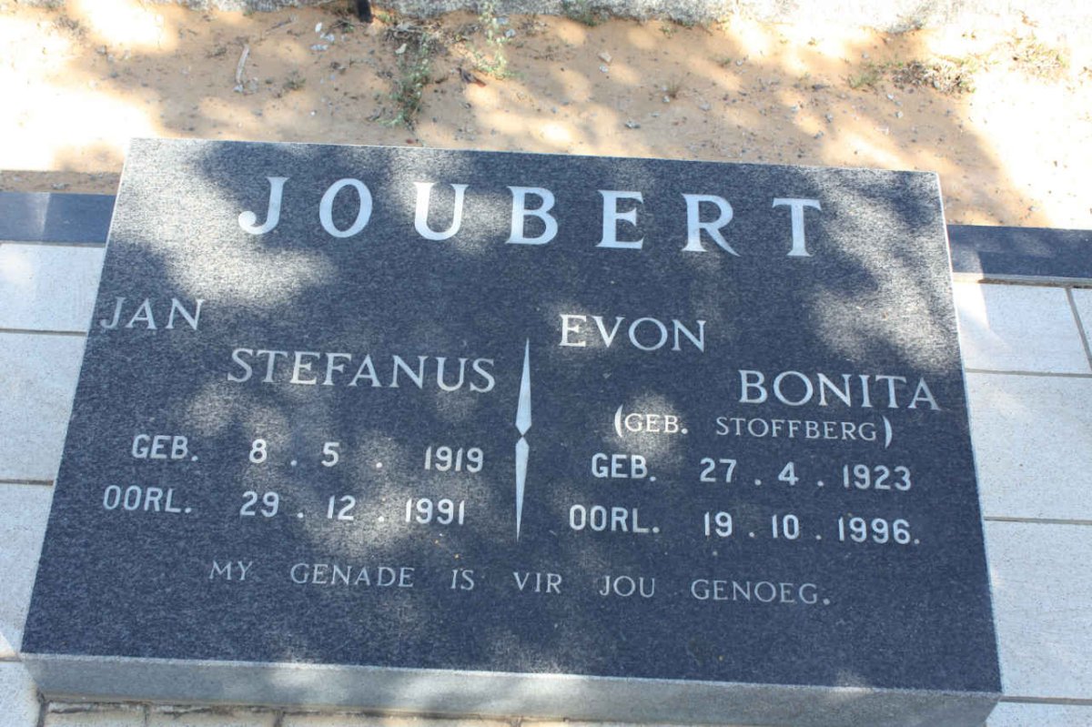 JOUBERT Jan Stefanus 1919-1991 &amp; Evon Bonita STOFFBERG 1923-1996