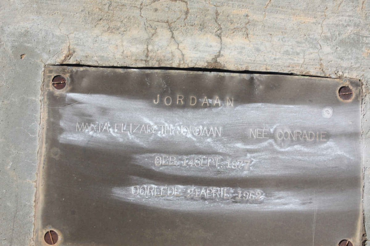 JORDAAN Maria Elizabeth nee CONRADIE 1877-1952