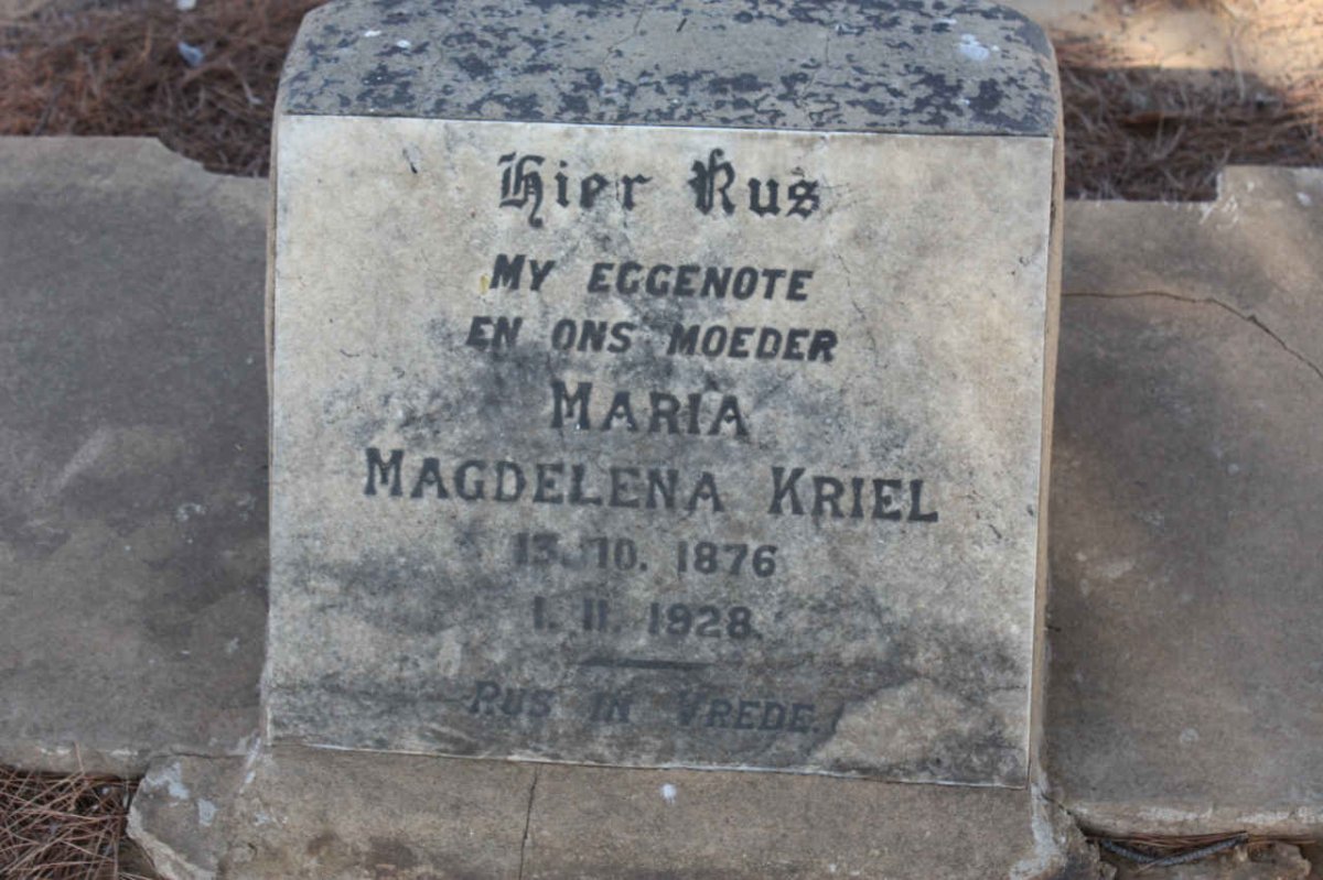 KRIEL Maria Magdalena 1876-1928