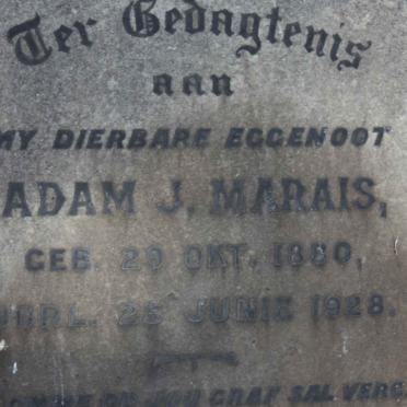 MARAIS Adam J. 1880-1928