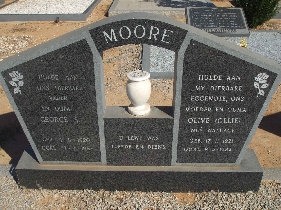 MOORE George S. 1920-1988 &amp; Olive WALLACE 1921-1982