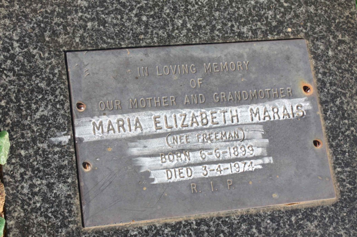 MARAIS Maria Elizabeth nee FREEMAN 1899-1974