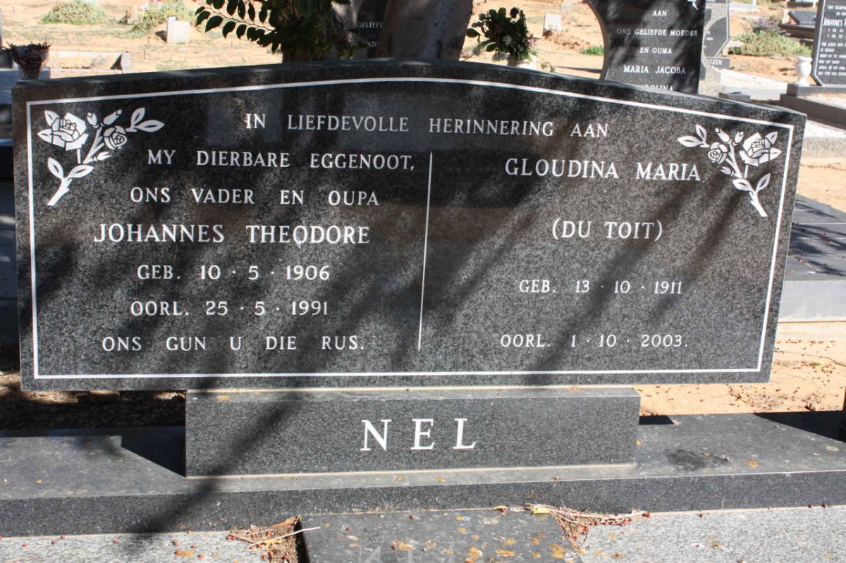 NEL Johannes Theodore 1906-1991 &amp; Gloudina Maria DU TOIT 1911-2003