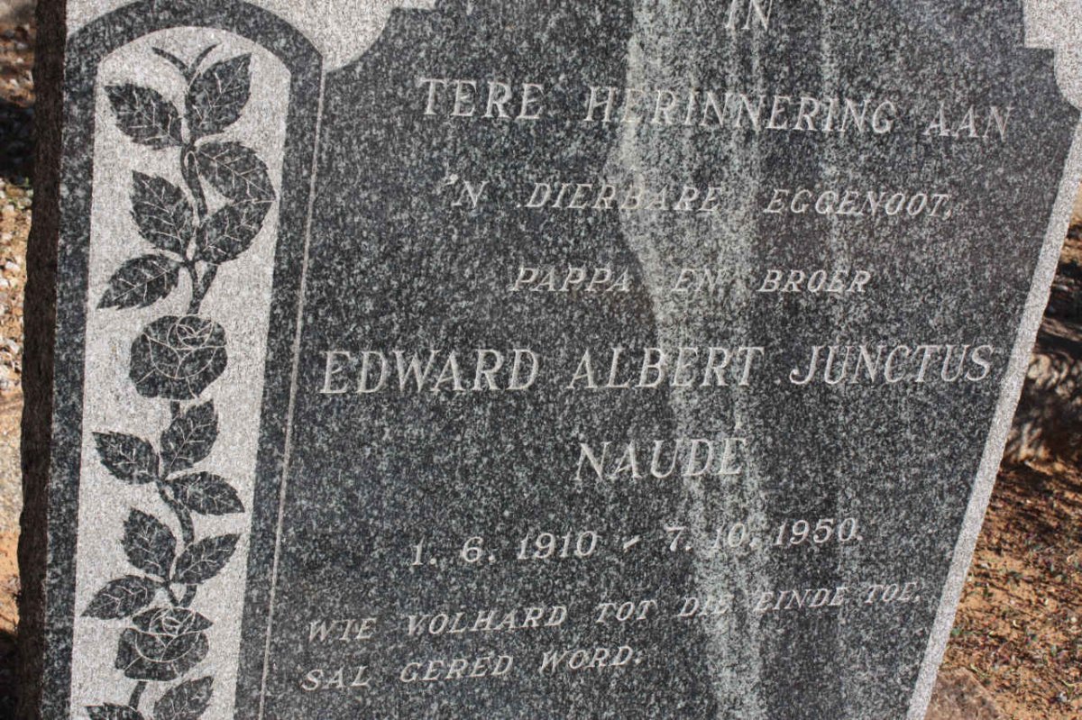 NAUDE Edward Albert Junctus 1910-1950