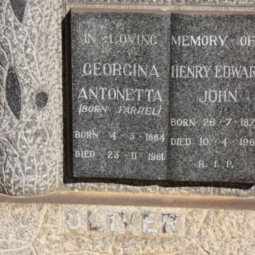 OLIVER Henry Edward John 1878-1963 &amp; Georgina Antonetta FARREL 1884-1961