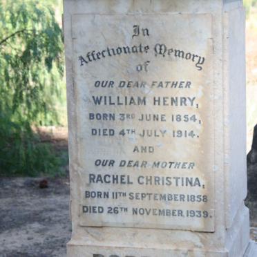 ROBERTS William Henry 1854-1914 &amp; Rachel Christina 1858-1939 