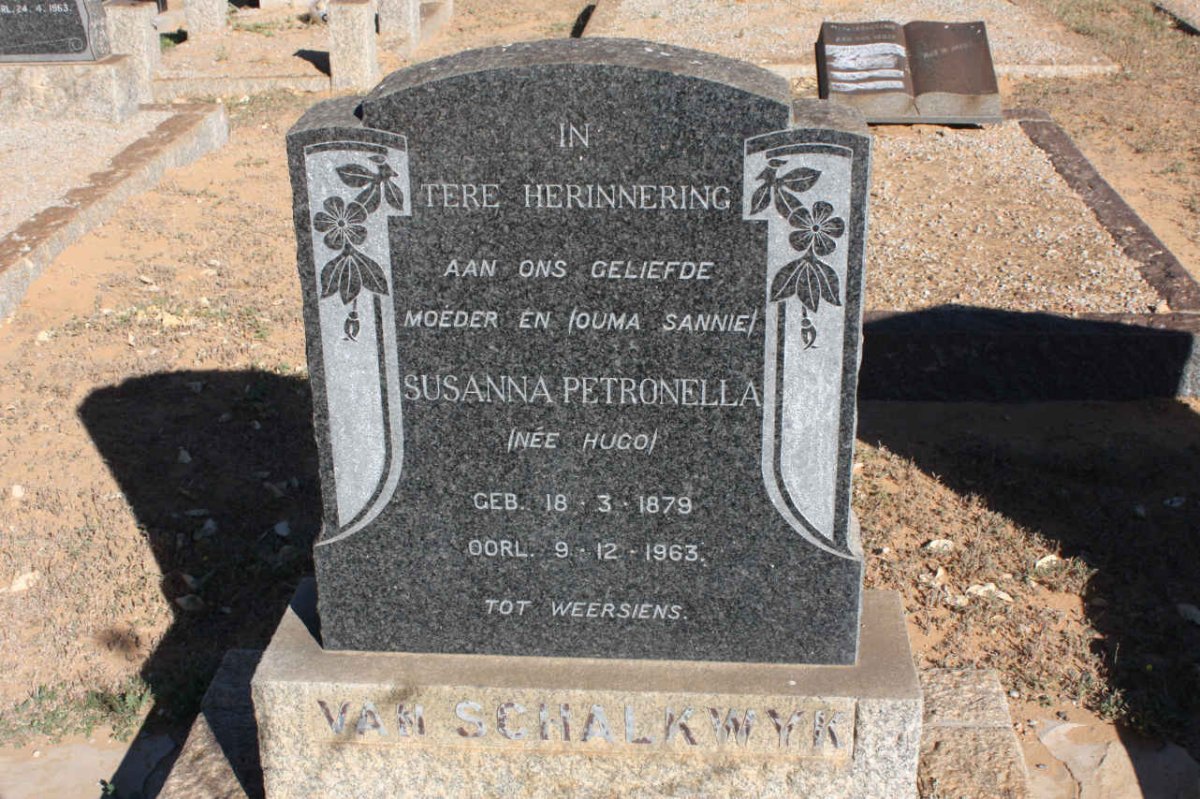 SCHALKWYK Susanna Petronella, van nee HUGO 1879-1963