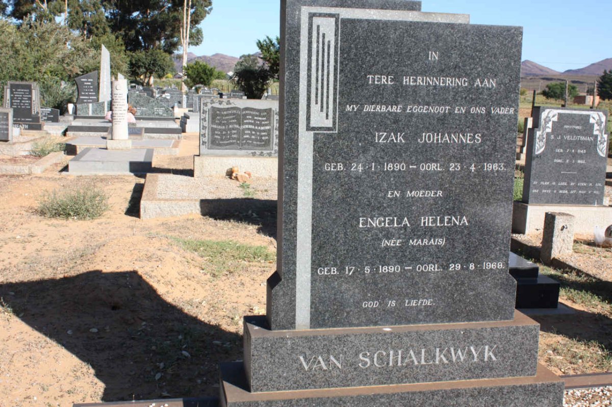 SCHALKWYK Izak Johannes, van 1890-1963 &amp; Engela Helena MARAIS 1890-1969