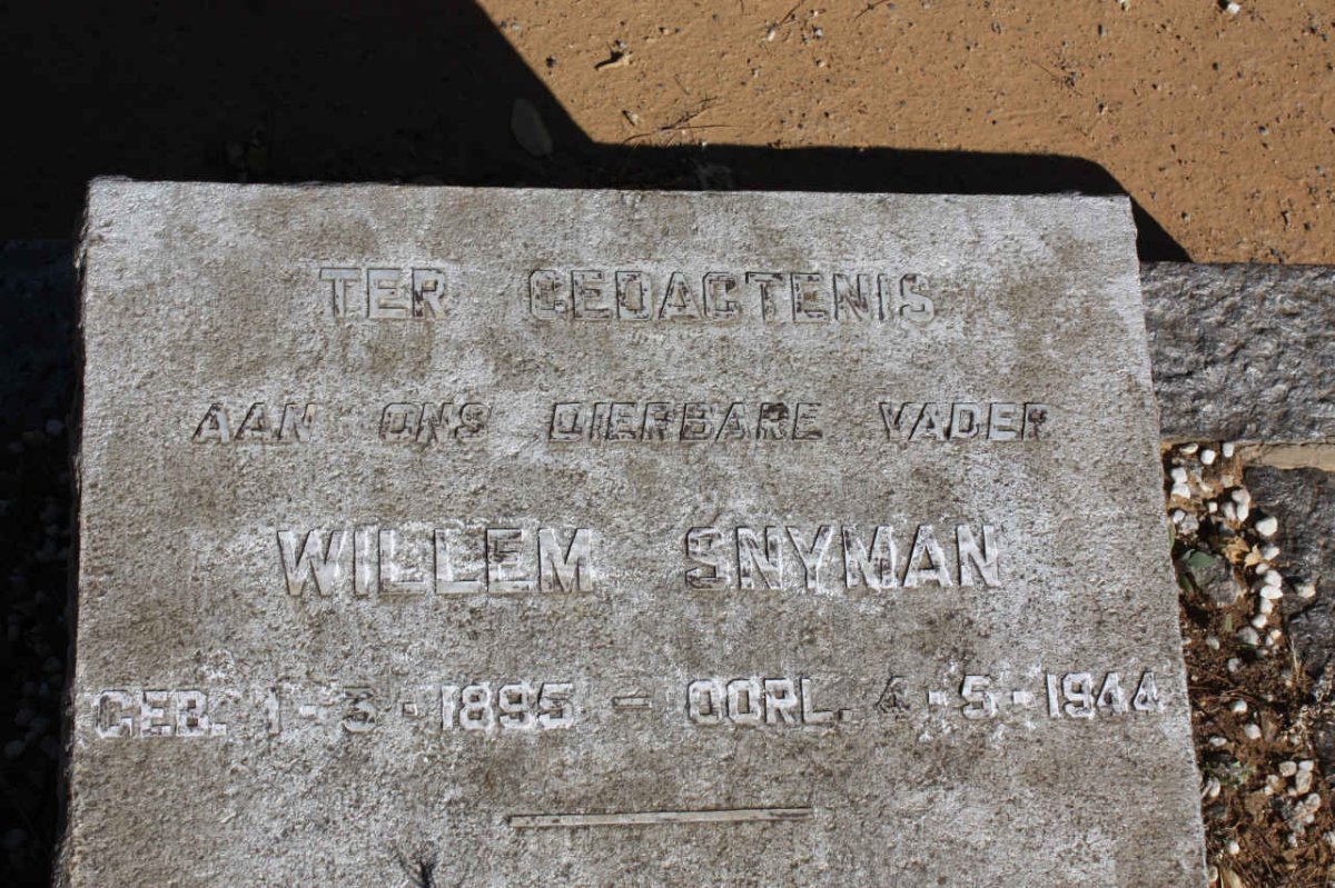 SNYMAN Willem 1895-1944