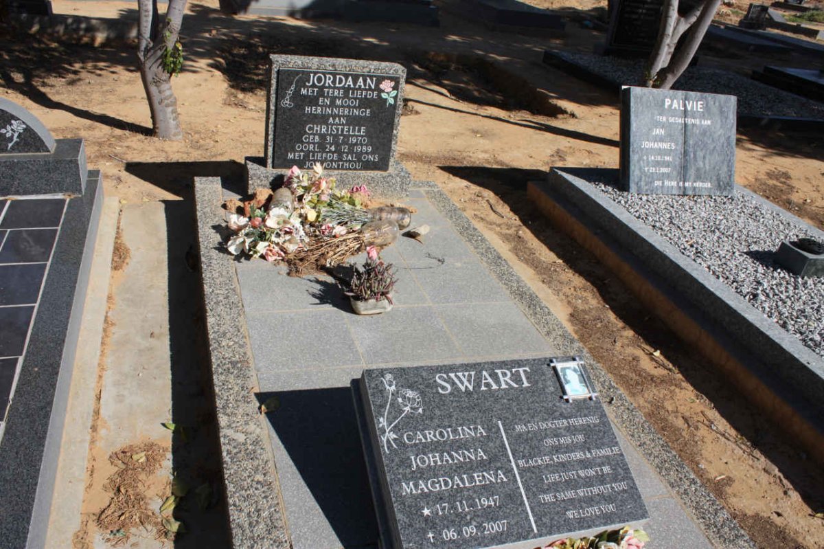 SWART Carolina Johanna Magdalena 1947-2007 :: JORDAAN Christelle 1970-1989