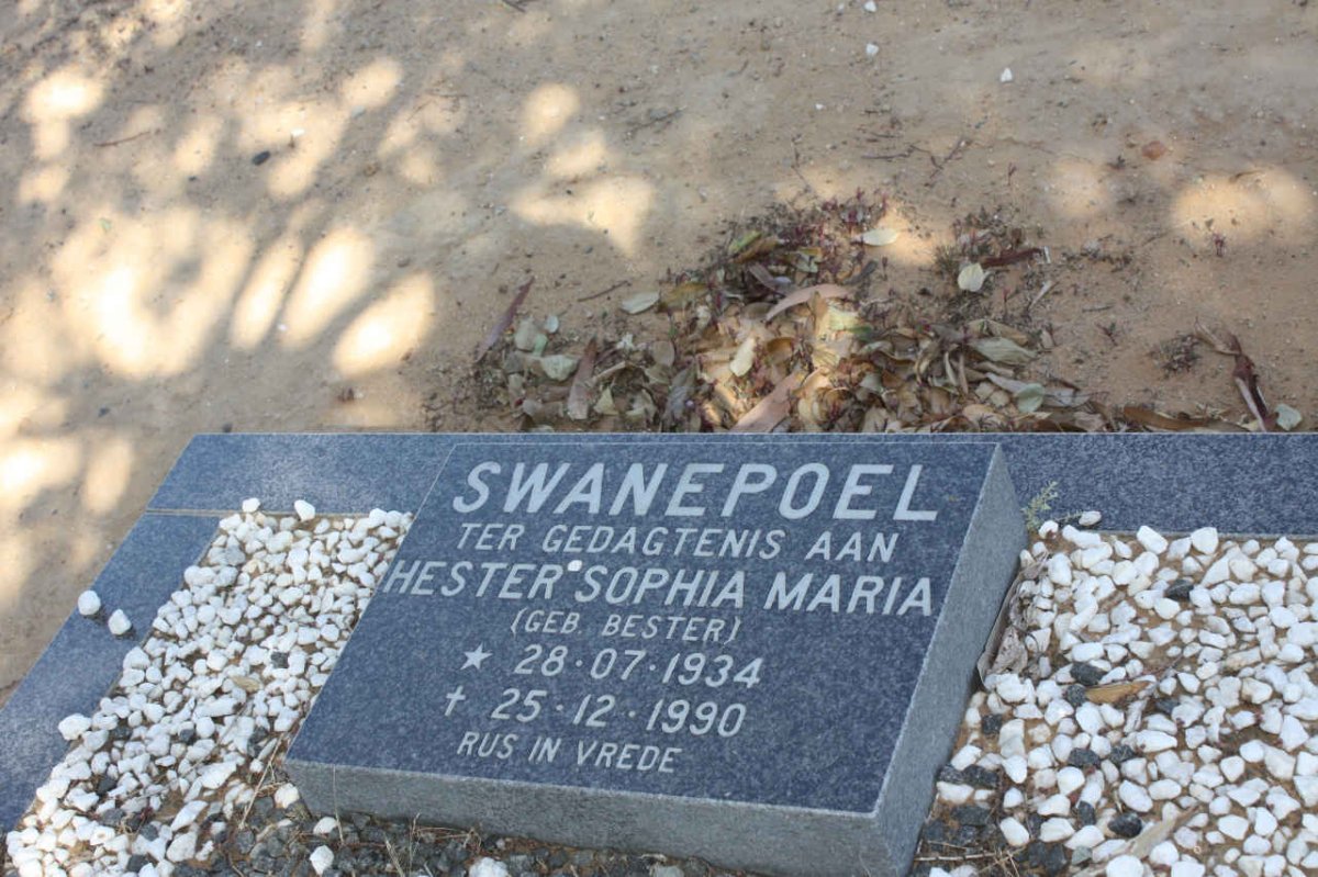 SWANEPOEL Hester Sophia Maria nee BESTER 1934-1990