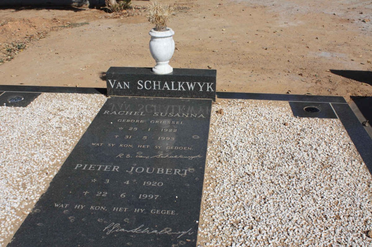 SCHALKWYK Pieter Joubert, van 1920-1997 &amp; Rachel Susanna GRIESSEL 1922-1993