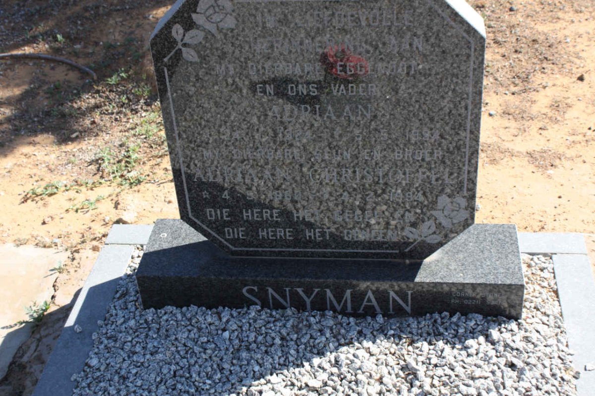 SNYMAN Adriaan 1924-1994 ::SNYMAN Adriaan Christoffel 1960-1994