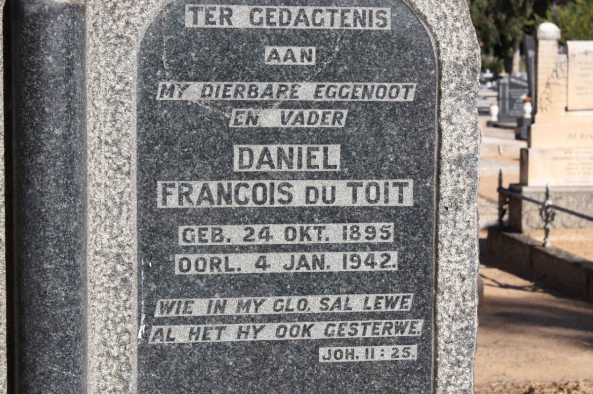TOIT Daniel Francois, du 1895-1942