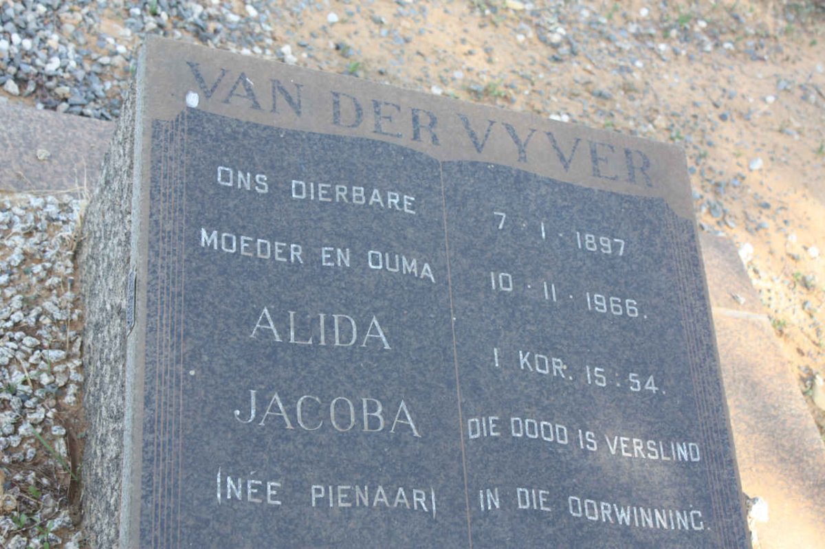 VYVER Alida Jacoba, van der nee PIENAAR 1897-1966