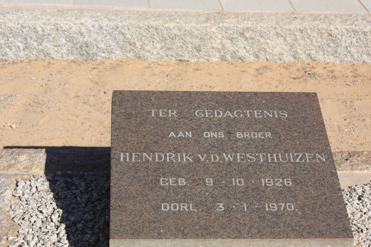 WESTHUIZEN Hendrik v.d., 1926-1970