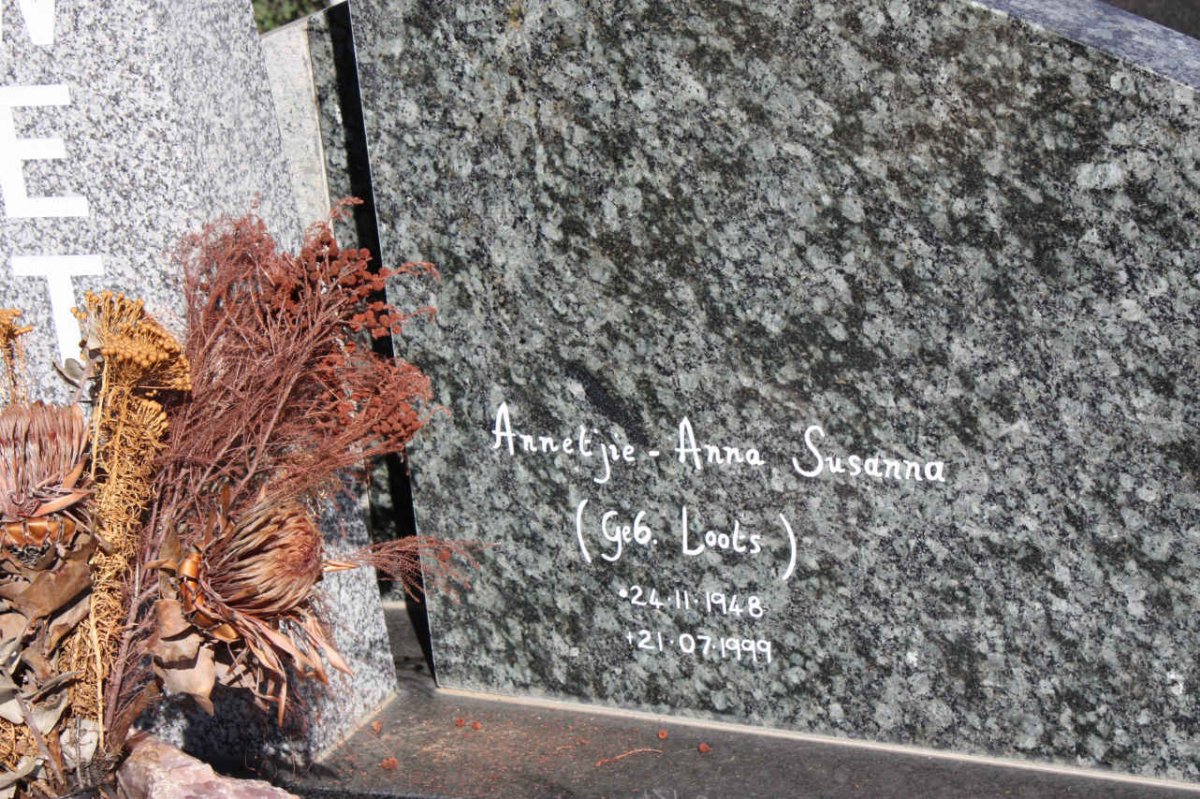 WET Annetjie-Anna Susanna, de nee LOOTS 1948-1999
