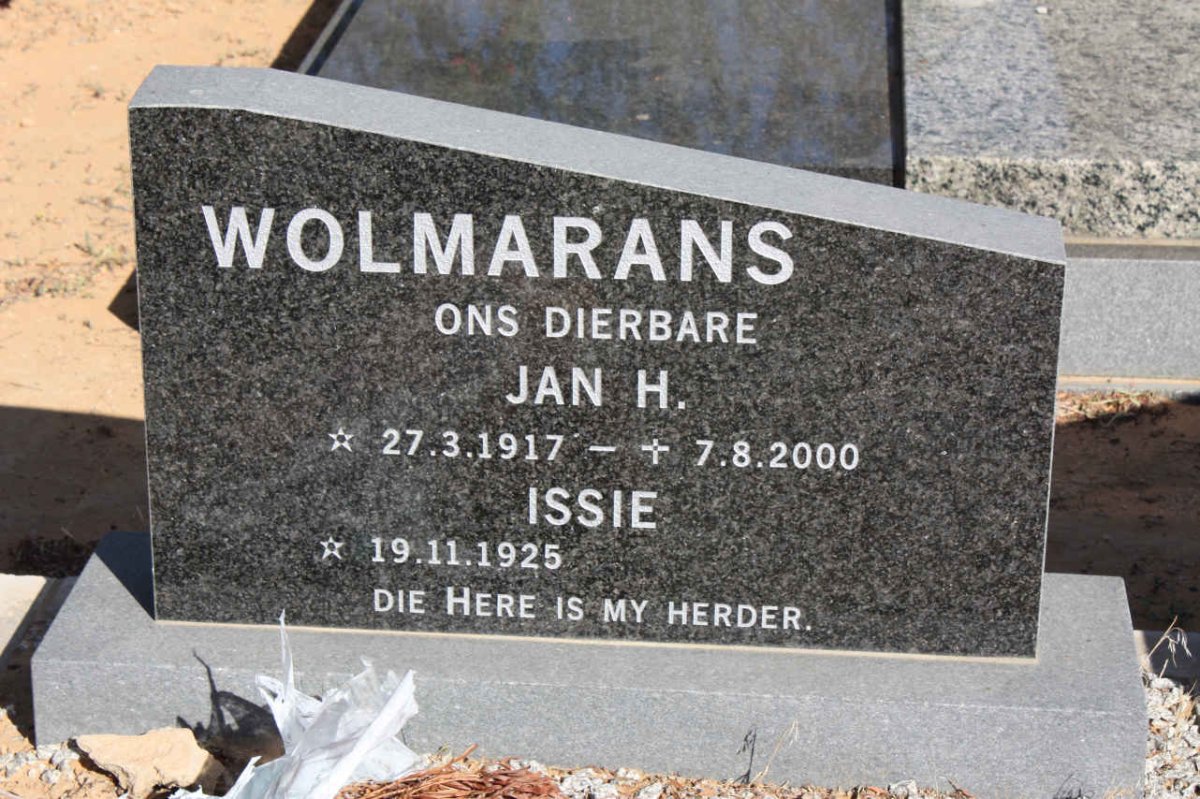WOLMARANS Jan H. 1917-2000 &amp; Issie 1925-