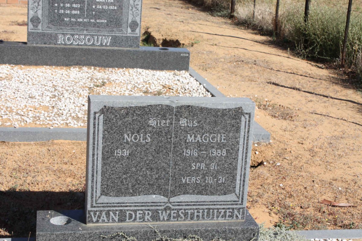 WESTHUIZEN Nols., van der 1931- &amp; Maggie 1916-1988