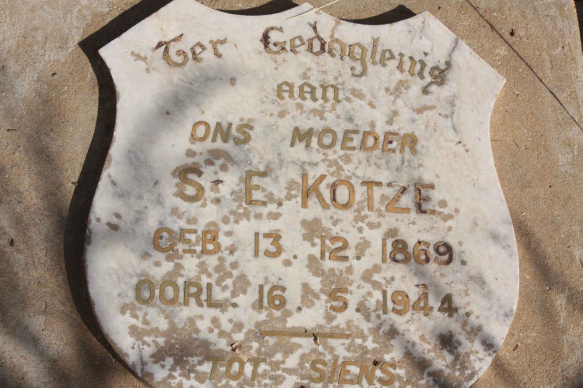 KOTZE S.E. 1869-1944